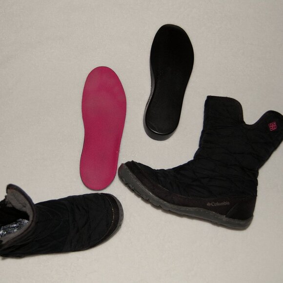 Columbia Slip-on Black Boots w Zip-Closure for Adjustment, Girls Size 3 (21 cm) - Picture 9 of 11